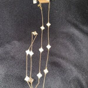Elegant Gold and White Necklace